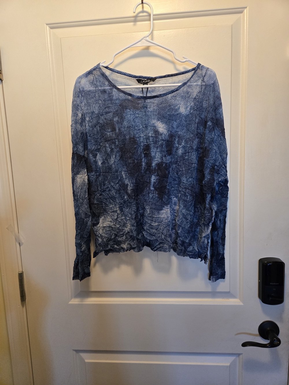 CHARLIE B NWT Blue Tie-Dye Long Sleeve Top